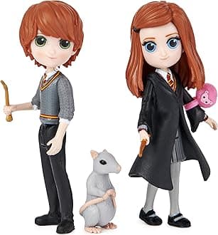 Wizarding World, Magical Minis Ron and Ginny Weasley Friendship Set with Collectible Toy Figures and 2 Creatures, Kids Toys for Ages 5 and up