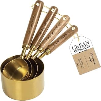 Measuring Cups, Gold, Standard Measurements, Set of 4