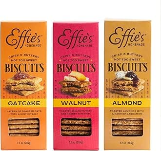 Effie's Homemade Biscuits - Variety Pack - Ginger, Walnut, Almond - 3 Pack