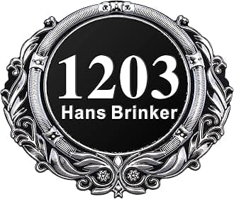 Personalized Cast Address Sign House Number Home Address Plaque 12 Inch, Custom Steet House Number Sign, Metal or Acrylic Antique Brass for Outside Vintage