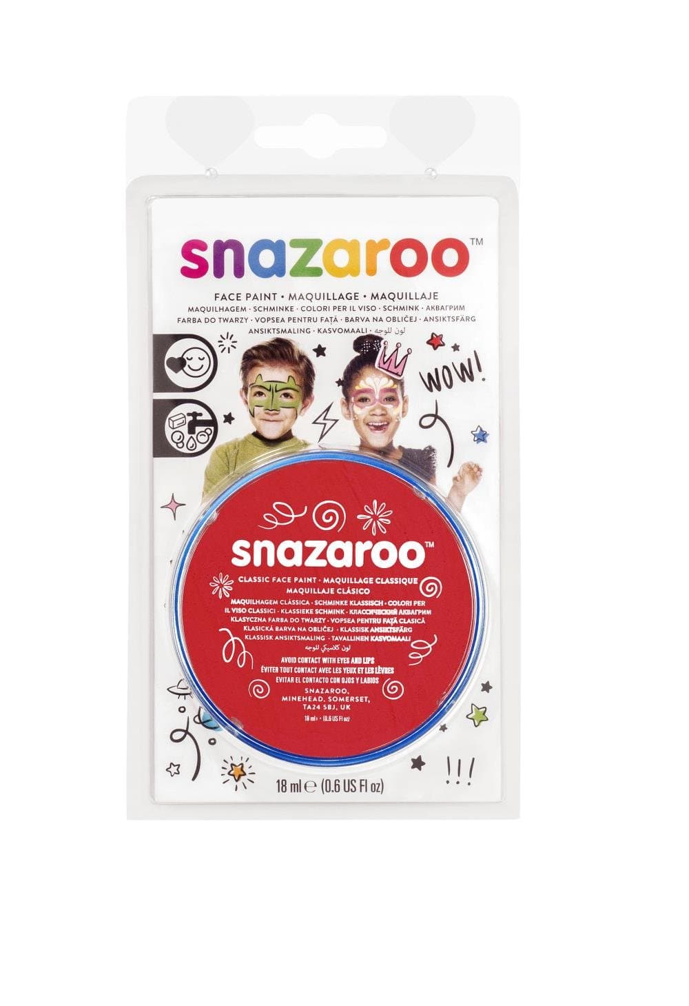 Snazaroo Face Paint 18ml-Bright Red
