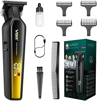 VGR 930 Professional Beard Trimmer Hair Clippers for Men, 360 Minutes Run Time Hair Trimmer for Men, Zero Gapped Barber Trimmer with T Blade, USB-C Rechargeable Cordless Edgers Clippers, Gold