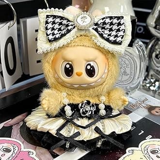 Labubu Clothes Compatitable with Labubu, Clothes for Labubu Dolls, Labubu Outfits, Cute Labubu Clothing and Accessories Set (LBB-P-Black)