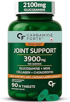 Carbamide Forte Glucosamine Chondroitin MSM - Joint Support Supplements | Joint Support, with Glucosamine Chondroitin, 3900mg Per Serving | MSM supplement for men & women – 90 Tablets