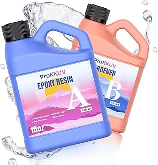 Epoxy Resin Kit, 32OZ Crystal Clear Resin Epoxy, Bubble Free, No Yellowing, UV Resistant, Food Safe, Easy Mix 1:1 for DIY Crafts Resin Jewelry Making(16OZ x 2)