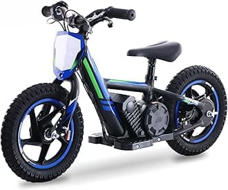 OLALA Electric Dirt Bike for Kids Aged 3-6, 170W Racing Grade Electric Motorcycle, New Aluminum Frame with 2 Power Modes, 24V Detachable Battery, 12IN Knobby Tires