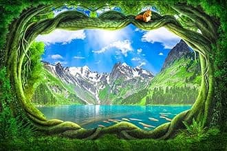 (Mountain Scenery Nature Wallpaper for Living Room/Guest Room/Bedroom, Self-Adhesive/Peel and Stick Poster (Multi N E 13, 8x6)