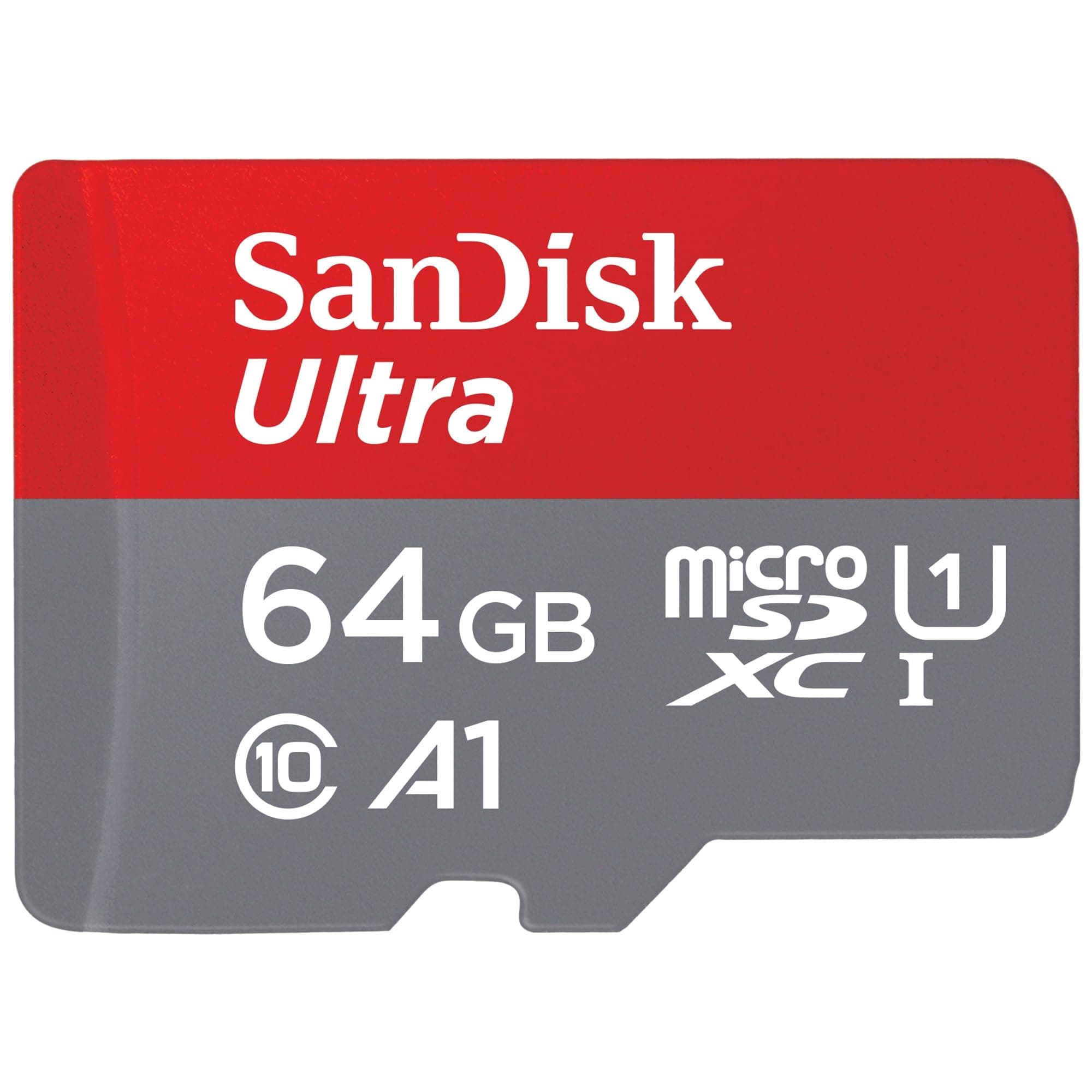 SANDISK Ultra micro SD card 64GB + SD adapter (For Android Smartphones and Tablets, Memory card up to 140 MB/s, A1 Faster App Performance, UHS-I, Class 10, U1)