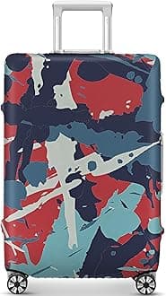 GigabitBestTravel Luggage Cover Thicker Spandex Suitcase Protector Elastic Washable Baggage Covers (S (for 19-20 inch luggage), Oilpaint)