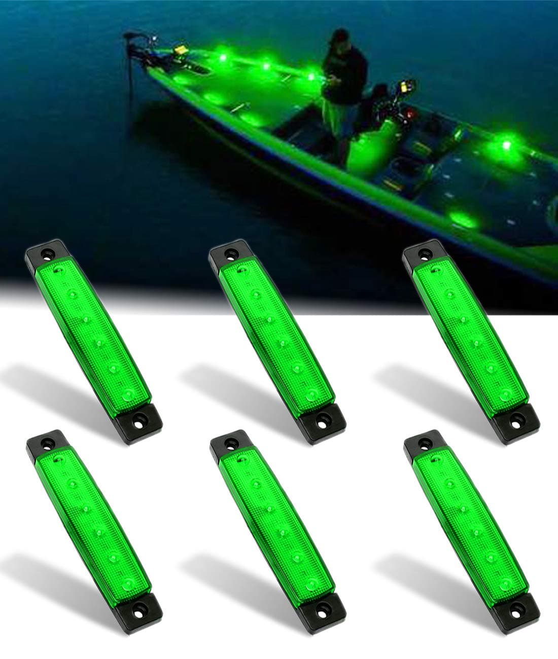 Marine Lights - 6Pcs Waterproof LED Interior Lights for Yacht, Fishing Boat, Kayak & More, 12v