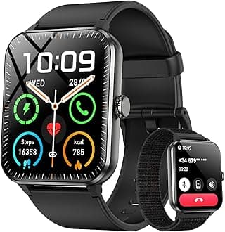 2026 Smart Watch (Answer/Make Calls), Fitness Watch for Men and Women with Heart Rate/SpO2/Sleep Monitor/2 Straps, 100+ Sports Modes, IP68 Waterproof Activity Tracker for Android/iPhone