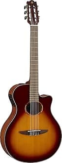 Yamaha NTX1 BS Cutaway Acoustic-Electric Nylon-String Classical Guitar, Brown Sunburst