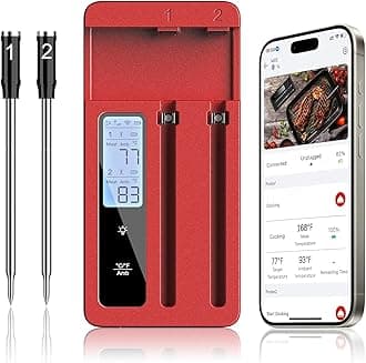 Instant Read Meat Thermometer for Cooking Meat Thermometer, Digital Food Thermometer for Cooking and Grilling, Bluetooth Smart Meat Thermometer for Kitchen, Smoker, iOS & Android App Compatible