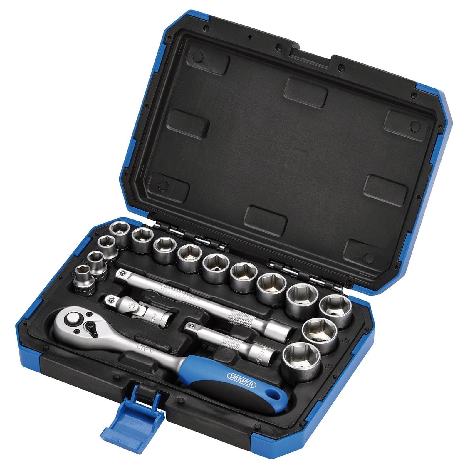Expert 18 Piece Metric Socket Set | Ratchet Tool and Case | 3/8" Square Drive | HI-TORQ MM/AF Sockets | DIY Home Professional and Car Kit |Hand Tools | 16359