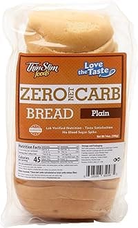 ThinSlim Foods Zero Net Carb Keto Bread | Low Carb Bread | Plain (Pack of 1)