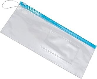 Clear Dental Toothbrush Holder with Card Slot - 10.25 x 4.5 in Dental Bags For Dental Hygiene Accessories- School Prizes, Dental Bags, Dental Giveaways, Dental Office Prizes - (48) Pcs