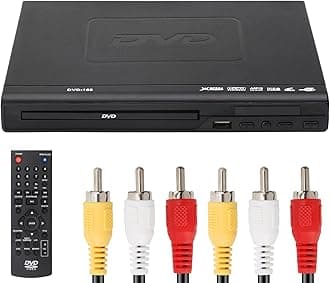 DVD Player, LASIEYO DVD Player VCD Player for TV with AV Cable, CD Player USB Multifunction Player with Remote Controller for Home Stereo System