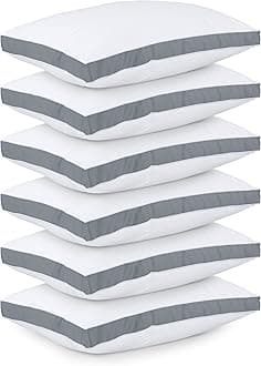 Utopia BeddingBed Pillows for Sleeping Standard Size (Grey), Set of 6, Cooling Hotel Quality, Gusseted Pillow for Back, Stomach or Side Sleepers