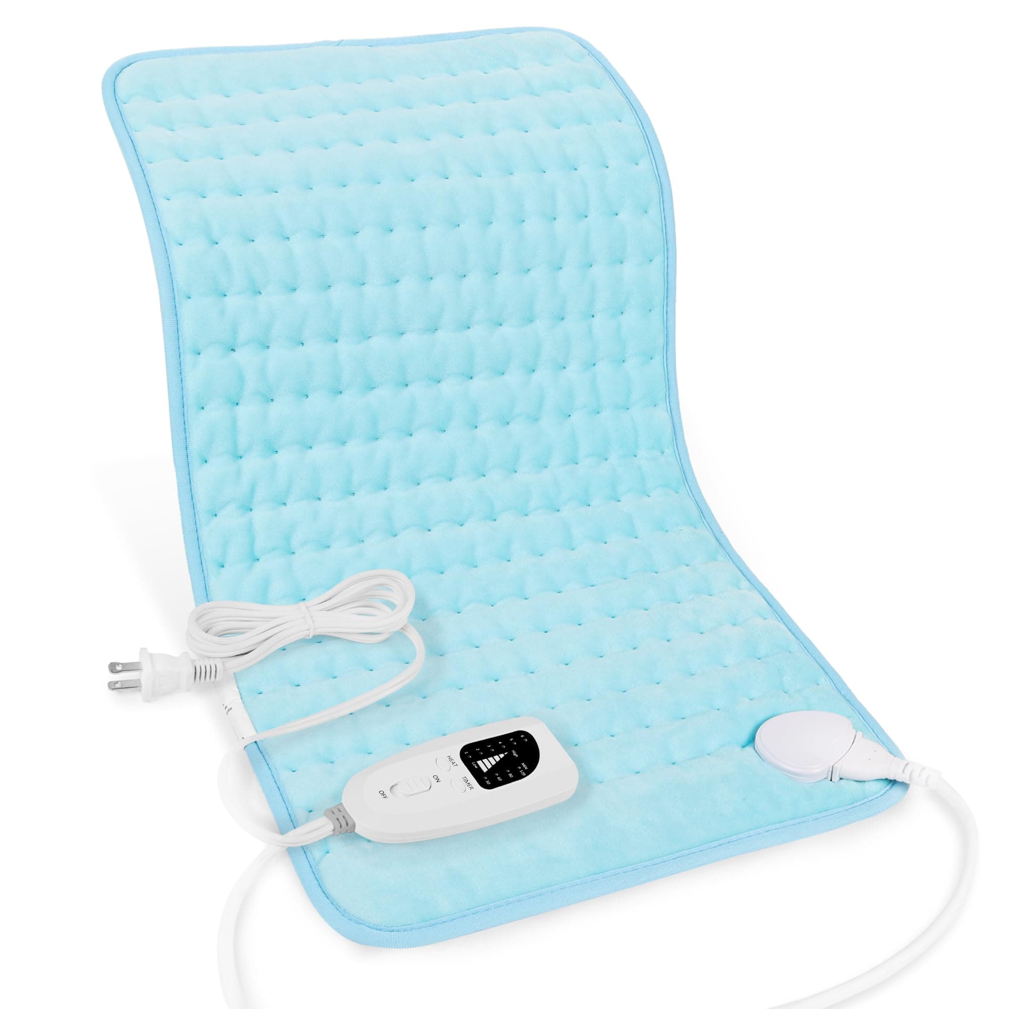 Deepsoon Heating Pad,Electric Heating Pads for Back,Neck,Moist Heating Pad for Abdomen Shoulder Knee Legs,Dry/Moist Heat&Auto Shut Off,Mother's Day Birthday for Men and Women,Light Blue,24x12 Inch