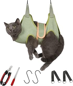 Guzekier Cat Grooming Hammock Harness for Cats, Cat Nail Clipper