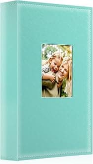 Ywlake Photo Album 4x6 300 Pockets, Leather Photo Albums Holds 300 Horizontal Only Pictures Teal