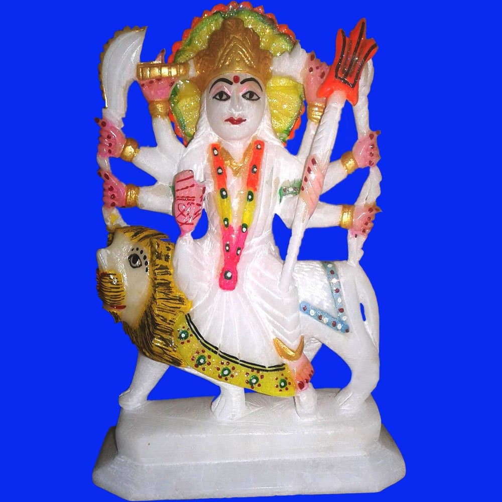 7"inch Alabaster Durga God Statue