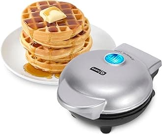 Mini Waffle Maker, Silver