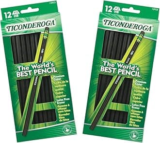 Dixon Ticonderoga Wood-Cased #2 Pencils, Case of 24, Black (13953) (Case of 24)