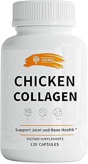 SIRUNES Chicken Collagen Capsules - Type II Collagen Nutritional Supplement for Joint, Skin & Bone Support - Non-GMO, Anti-Aging Dietary Supplements with Hydrolyzed Collagen Peptides - 120 Capsules