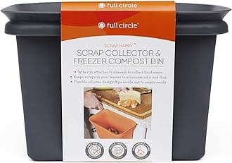 Scrap Happy, Food Scrap Collector and Freezer Compost Bin - Hanging Kitchen Countertop Bin for Fruit and Vegetable Waste, Fits in Freezers, Slate