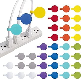Cable Labels - Wrap-It Storage - Circles, Multi-Color (36-Pack) - Color Coded Labels for Organizing, Wire Tags Write on Surface for Labels for Charging Cords and Electronics