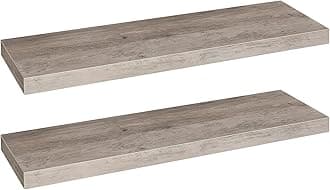 HOOBRO Floating Shelves, Wall Shelves Set of 2, Wall Mounted Shelves, 80 cm, Wall Display Racks, Decorative Hanging Shelf, Wooden Shelves, for Bathroom, Bedroom, Kitchen, Greige EBG80BJP201