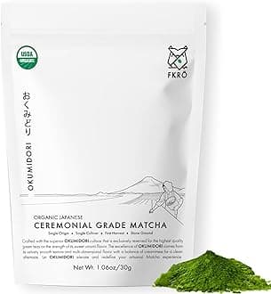 Organic Ceremonial Grade Matcha Green Tea Powder | 1st Harvest, Single Origin, Single Okumidori Cultivar | Sugar-free | Flown in Fresh from Japan Every Month (30g/1.06oz) Pouch