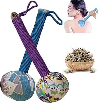 Mugwort Massage Hammer, Massage Tools Back, Shoulder & Body - Handheld Percussion Therapy Tool with US Design Patent. (Sky Blue, deep Purple)