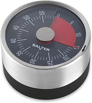 Magnetic Mechanical Kitchen Timer – Magnetic Base, Attach To Ovens & Fridges, 60- Minute Countdown Makers, No Batteries Needed, Stainless Steel, Perfect for Baking & Cooking, SA00626FEU7