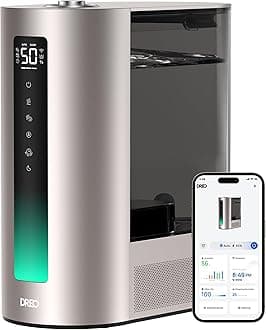 Dreo 6L Humidifiers for Bedroom, Smart Warm & Cool Mist for Large Room, 60Hr Quiet Runtime for Baby, Plant, Humidity Sensor, Indicator Light, 12H Timer, Google/Alexa, Gold