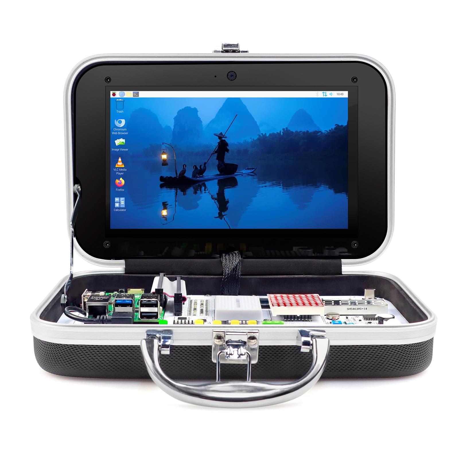 for Raspberry Pi 5 8GB Kit, with Pi 5 8GB Single Board Computer, Crowpi Pi 5 Case Kit with 9inch Display, Compatible with Raspberry Pi 5 Learning Programming Kit with Sensors (8GB RAM)