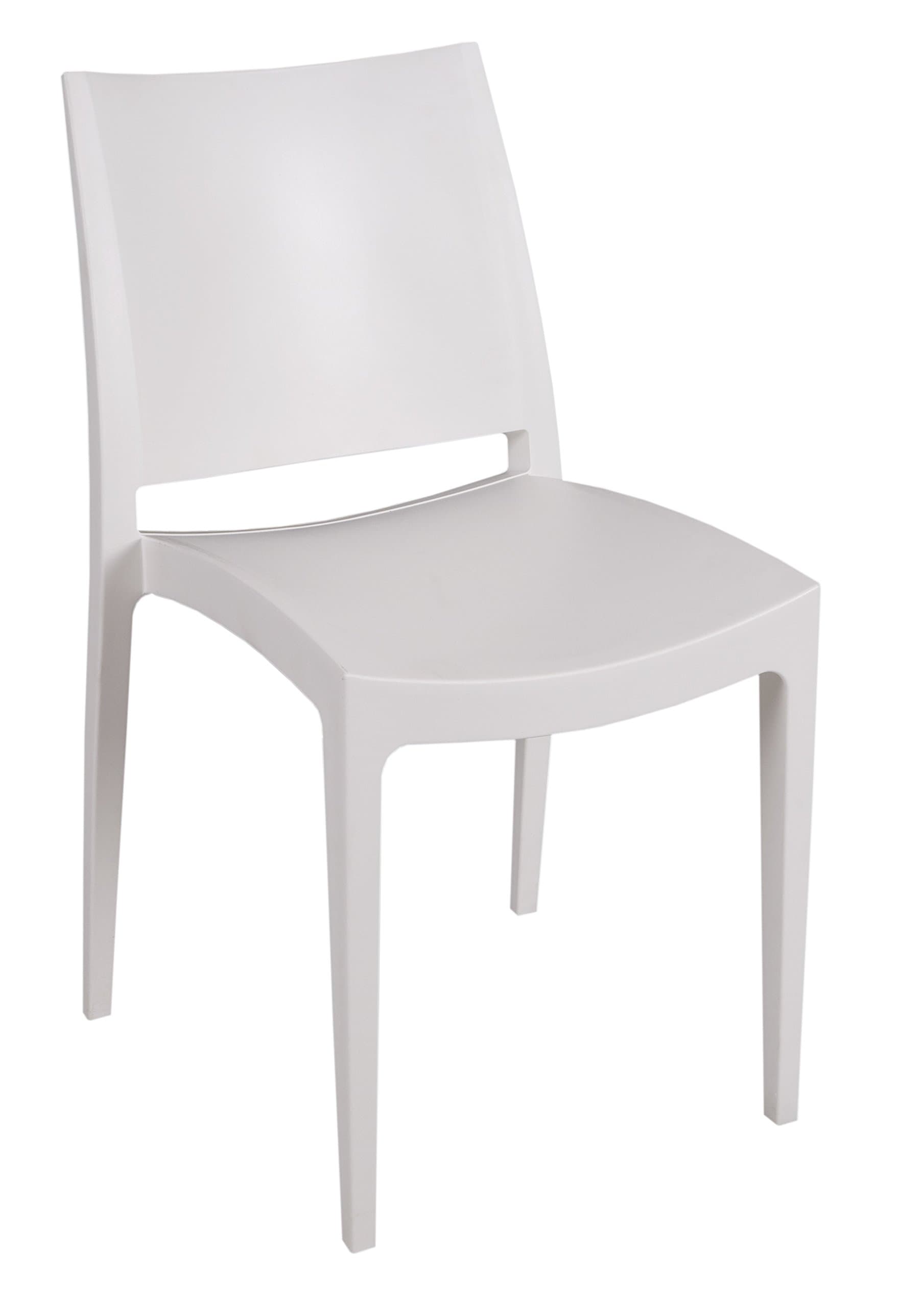 Libby Collection Durable Plastic Monobloc Chair - White