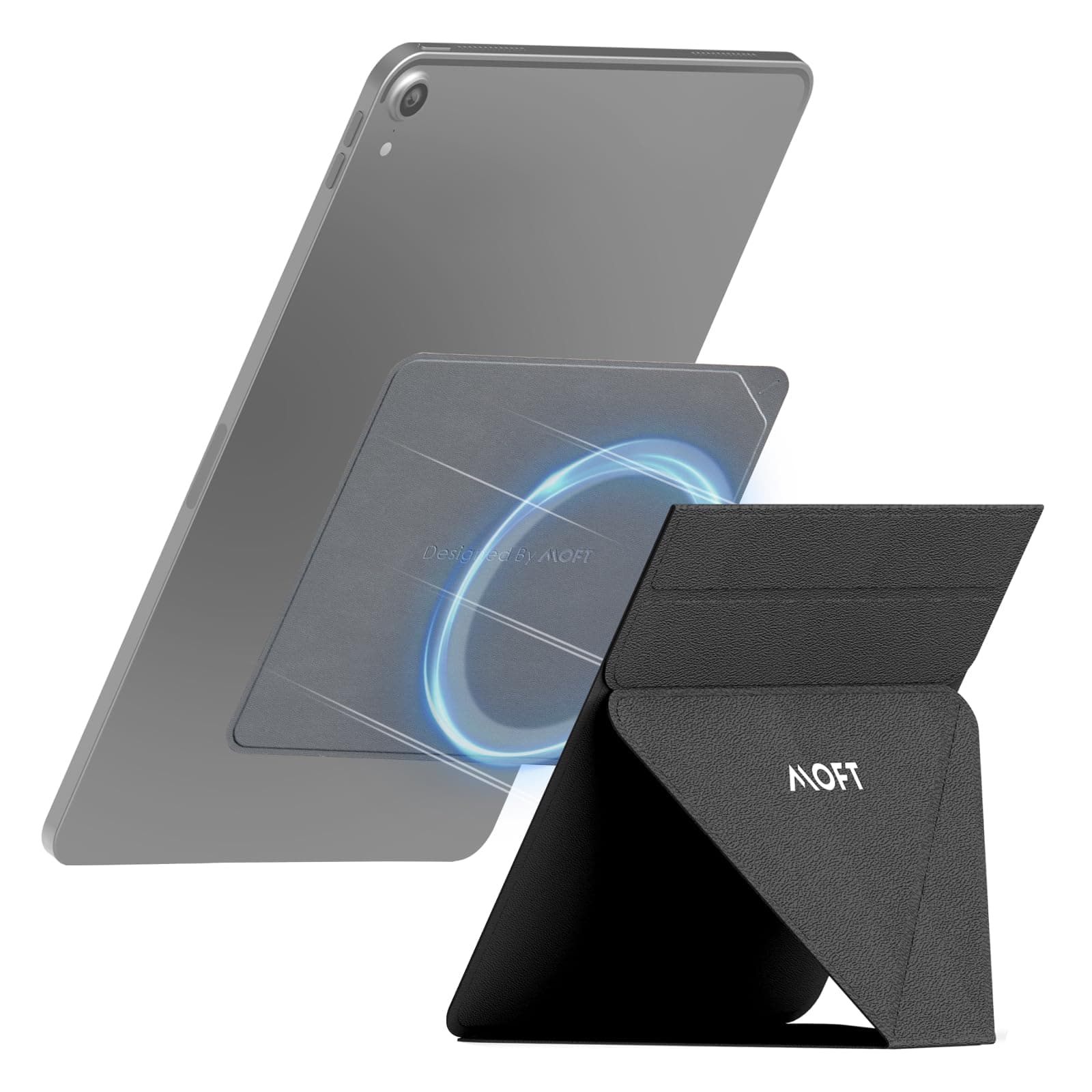 MOFT Snap Tablet Stand, Compatible for iPad mini 6/5/4/3/2/1 and 7.9"-9.7" Tablets,Adjustable, Foldable, Portable, Swith-Friendly with The Magic Keyboard and More, Jet Black