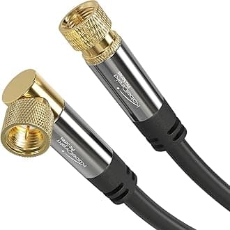 KabelDirektSAT Cable – Coaxial, Internet & Satellite TV/Aerial Cable, F-Connector – Designed in Germany – 90° angled/straight – 1m (Radio, DVB-T2/DVB-C/DVB-S2 – black)