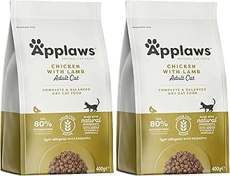 Applaws Complete and Grain Free Adult Dry Cat Food, Chicken with Extra Lamb, 400g Bag (Pack of 2)