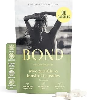 BOND Myo-Inositol & D-Chiro Inositol Supplement for Women | Supports PCOS & Hormone Balance, Ovulation & Regular Cycles – 40:1 Ratio | Fertility Supplements for Women | 90 Vegan Capsules (3/Day)