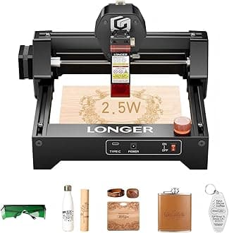 Ray5 mini Laser Engraver, Desktop Engraving Machine with WiFi Support, Up to 12,000 mm/min High Speed, for Wood, Acrylic & Leather, Emergency Stop, 2.5W Output Power