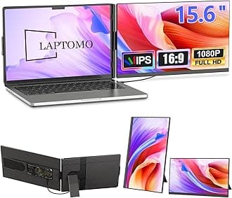 Laptop Screen Extender 15.6", 120% sRGB 1080P FHD Laptop Monitor Extender, Dual Screen for 13-17" Laotop, Plug and Play Portable Monitor with Windows/Mac/Android/Chrome/PS5