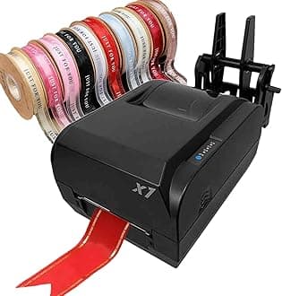 Satin Ribbon Printing Machine Digital Ribbon Printer, Label Printer Foil Stamping Printing Machine for Gift Wrapping, Supports 50+ Languages for Christmas Party,singlerow