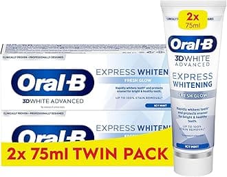 3D White Advanced Express Whitening Toothpaste Fresh Glow 2 x 75ml Twin Pack