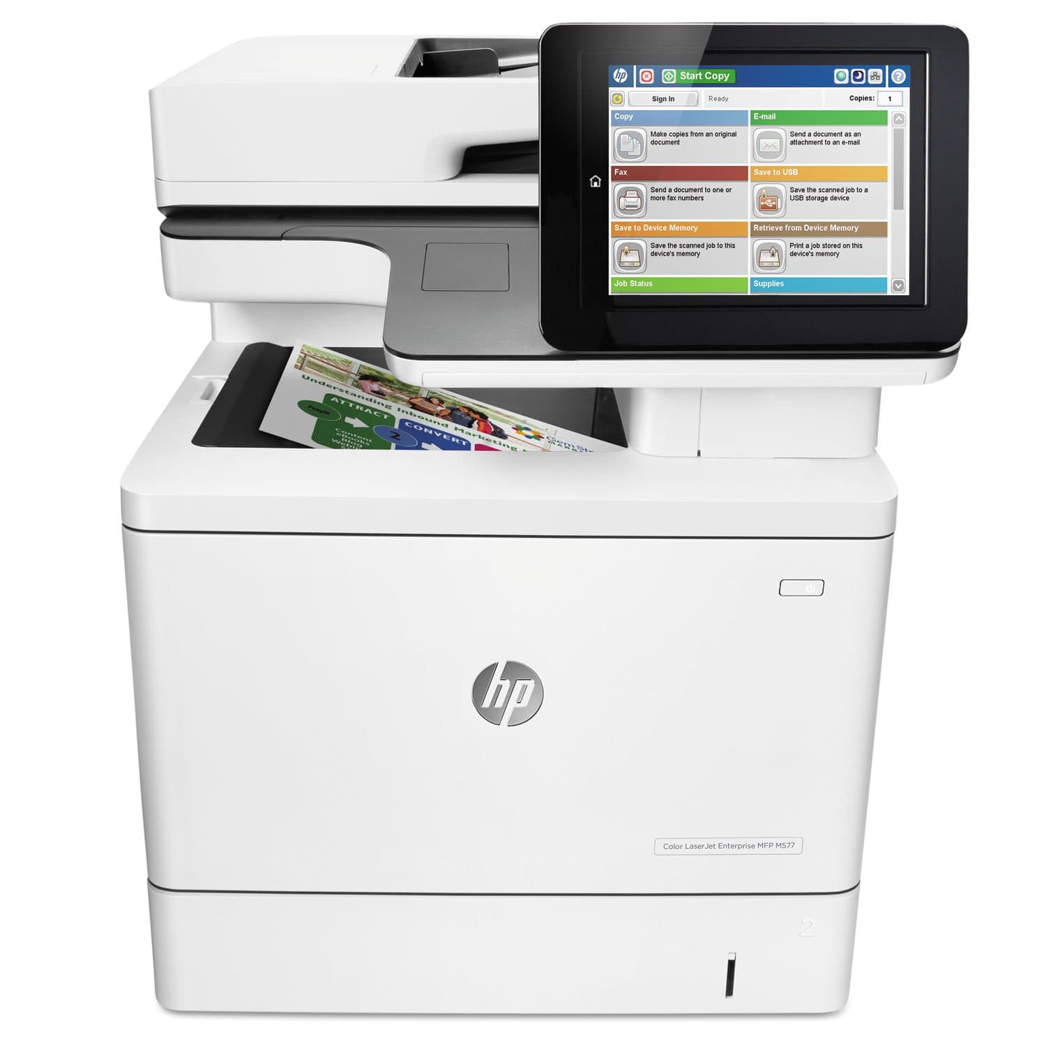 HP Color LaserJet Enterprise MFP M577dn Duplex Printer with One-Year, Next-Business Day, Onsite Warranty (B5L46A)