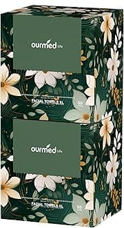 Disposable Face Towels, Clean Facial Wash Cloth without Lint, Biodegradable Cleansing Dry Wipes, Skincare and Makeup Remover Towels for Sensitive Skin (Unscented, 100Count, Pack of 1)