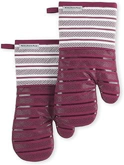 KitchenAid Albany Beetroot Oven Gloves 7" x 13" (Pack of 2)