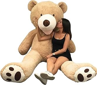 bananair - Giant Teddy Bear 260 cm Made in France, Ultra Soft and Fluffy, Cuddles Assured - Extra Large Teddy Bear for Birthdays, Bedroom Decor, Celebrations (Beige)